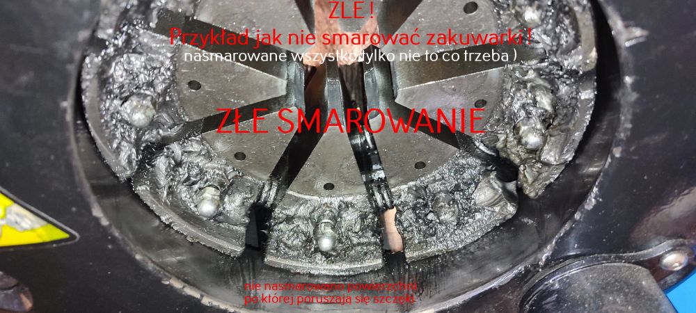 przykład złego smarowania zakuwarki